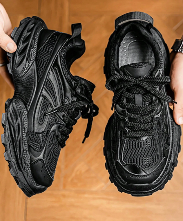 Men's Breathable New Style Mesh Thicker Sole Chunky Sneakers