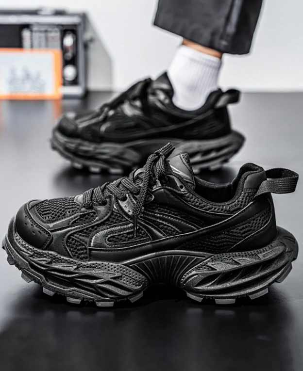 Men's Breathable New Style Mesh Thicker Sole Chunky Sneakers